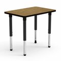 Virco 36 in. X 24 in. X 24-32 in., Medium Oak Top / Black Edge 502436ADJ